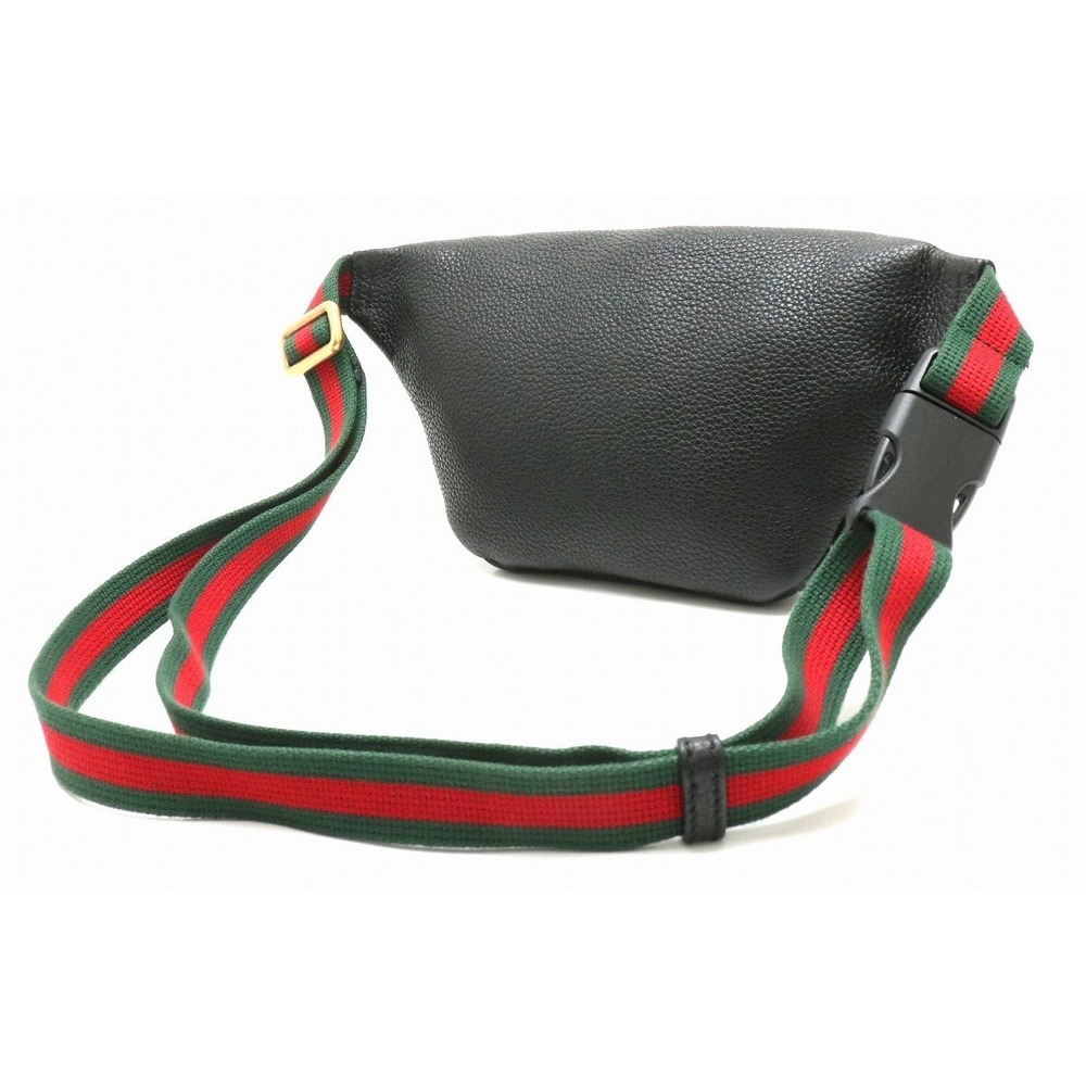 Gucci Bag Black Small Belt Print Leather